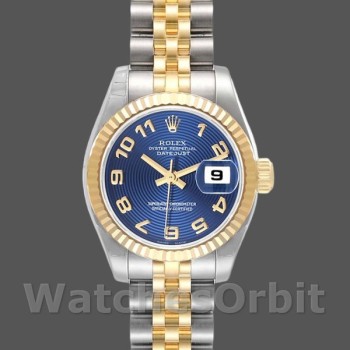 Women's Rolex Datejust-179173, 26mm, Concentric Circle Blue Dial, Fluted Bezel, Lady Blue