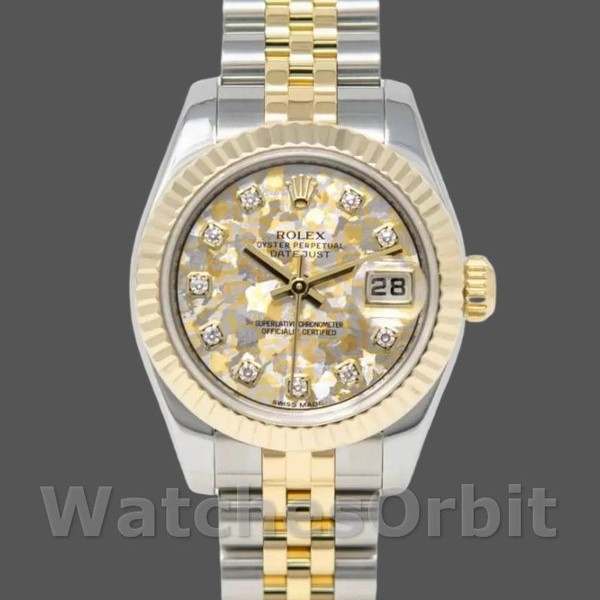 Womens Rolex Datejust-179173, 26mm, Jubilee Crystal Grey & Champagne Dial, Lady Grey Replica Image