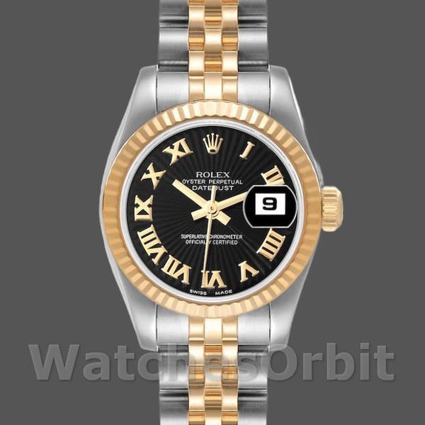 Womens Rolex Datejust-179173, 26mm, Sunbeam Silver Dial, Fluted Bezel, Lady Silver Replica Image
