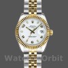 Womens Rolex Datejust-179173, 26mm, White Arabic Numerals Dial, Fluted Bezel, Lady White Replica Image