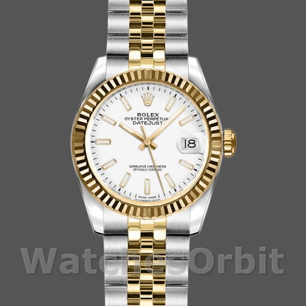 Womens Rolex Datejust-179173, 26mm, White Index Dial, Fluted Bezel, Lady White Replica Image