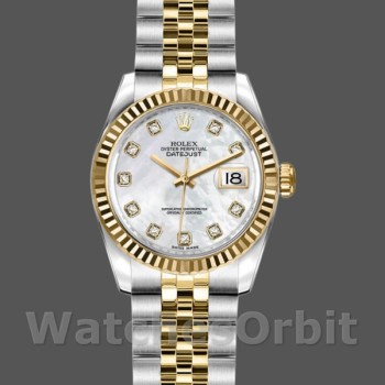 Women's Rolex Datejust-179173, 26mm, White MOP Dial, Fluted Bezel, Lady MOP