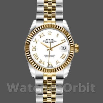 Women's Rolex Datejust-179173, 26mm, White Roman Numeral Dial, Lady White