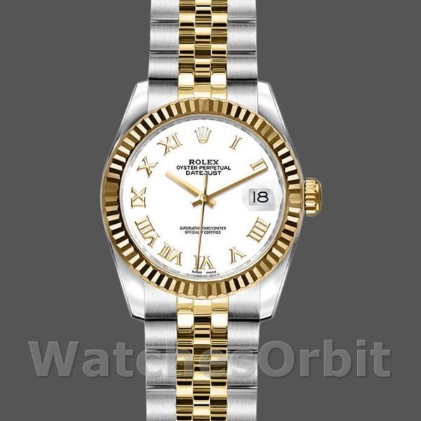 Womens Rolex Datejust-179173, 26mm, White Roman Numeral Dial, Lady White Replica Image