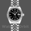 Womens Rolex Datejust-179174, 26mm, Black Index Dial, Fluted Bezel, Lady Black Replica Image