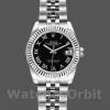 Womens Rolex Datejust-179174, 26mm, Black Roman Dial, Fluted Bezel, Lady Black Replica Image