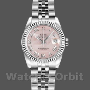 Women's Rolex Datejust-179174, 26mm, Mother‑of‑Pearl Pink Dial, Fluted Bezel, Lady MOP
