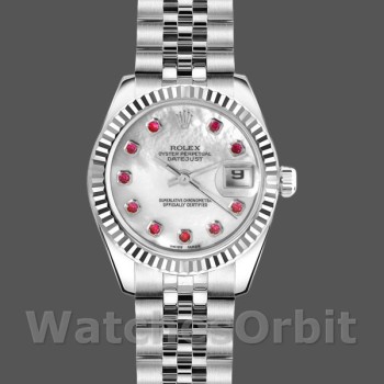Women's Rolex Datejust-179174, 26mm, Mother‑of‑Pearl White Dial, Fluted Bezel, Lady MOP