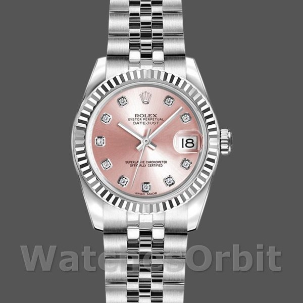 Womens Rolex Datejust-179174, 26mm, Pink Diamond Dial, Fluted Bezel, Lady Pink Replica Image