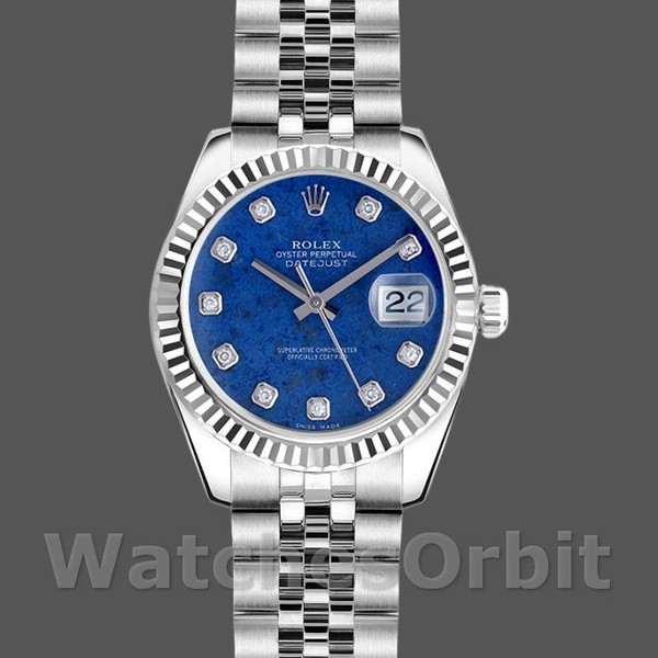 Womens Rolex Datejust-179174, 26mm, Sodalite Diamond Dial, Fluted Bezel, Lady Blue Replica Image