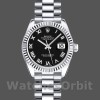 Womens Rolex Datejust-179179, 26mm, Black Roman Numeral Dial, Fluted Bezel, Lady Black Replica Image