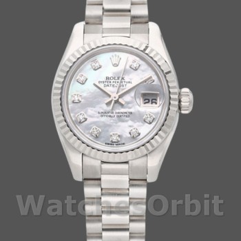 Women's Rolex Datejust-179179, 26mm, Mother‑of‑Pearl Diamond Dial, Fluted Bezel, Lady MOP
