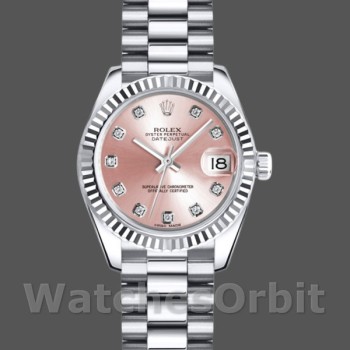 Women's Rolex Datejust-179179, 26mm, Pink Diamond Dial, Fluted Bezel, Lady Pink