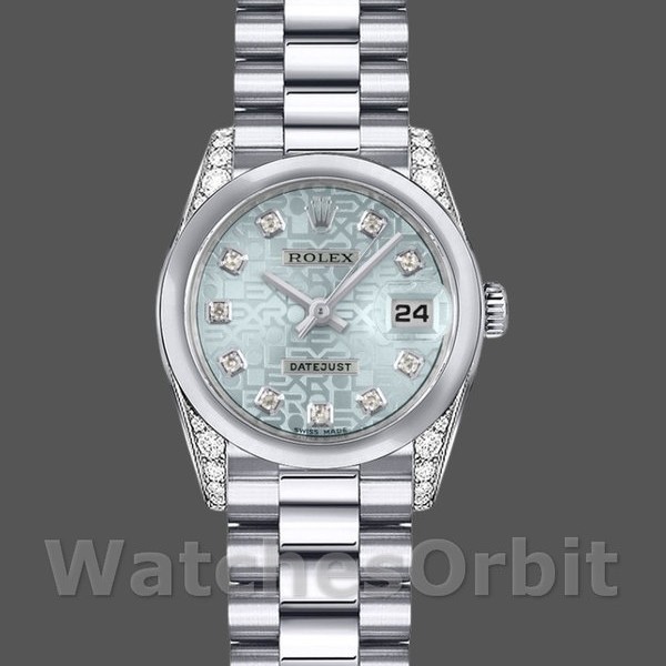 Womens Rolex Datejust-179269, 26mm, Ice Blue Jubilee Dial, Diamond Lugs, Lady Ice Blue Replica Image