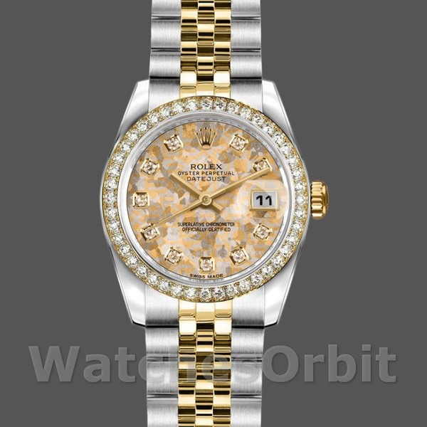 Womens Rolex Datejust-179383, 26mm, Jubilee Crystal Grey & Champagne Dial, Lady Champagne Replica Image