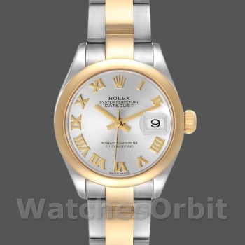 Women's Rolex Datejust-279163, 28mm, Silver Roman Dial, Domed Bezel, Lady Silver