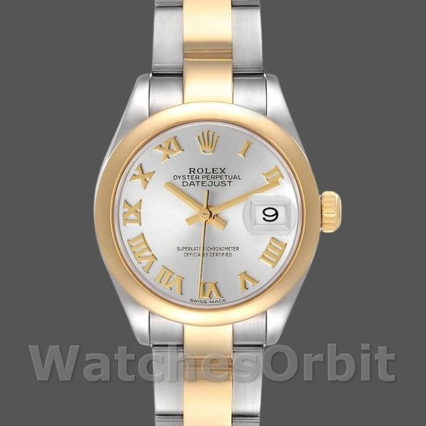 Womens Rolex Datejust-279163, 28mm, Silver Roman Dial, Domed Bezel, Lady Silver Replica Watch Image