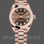 Women's Rolex Datejust-279165, 28mm, Chocolate Brown Dial, Diamond Domed Bezel, Lady Chocolate Brown