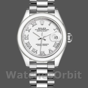 Women's Rolex Datejust-279166, 28mm, White Roman Numeral Dial, Domed Bezel, Lady White