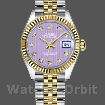 Women's Rolex Datejust-279173, 28mm, Lavender Purple Diamond Dial, Fluted Bezel, Lady Lavender Purple