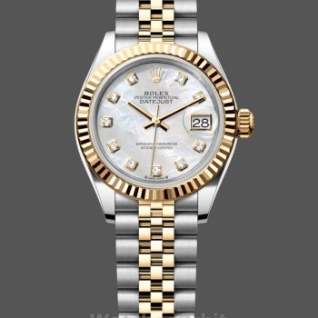 Women's Rolex Datejust-279173, 28mm, Mother‑of‑Pearl Diamond Dial, Fluted Bezel, Lady MOP