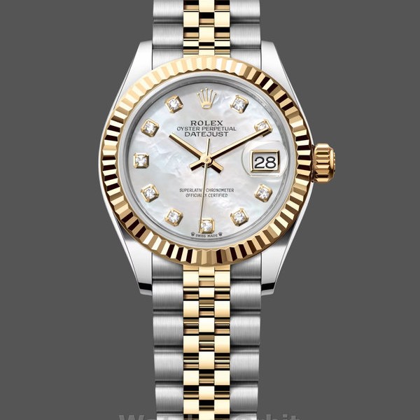 Womens Rolex Datejust-279173, 28mm, Mother‑of‑Pearl Diamond Dial, Fluted Bezel, Lady MOP Replica Watch Image