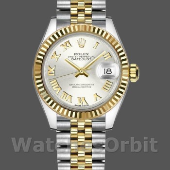 Women's Rolex Datejust-279173, 28mm, Silver Roman Numeral Dial, Fluted Bezel, Lady Silver