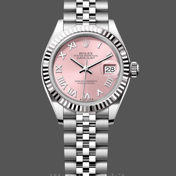 Womens Rolex Datejust-279174, 28mm, Stainless Steel, Pink Roman Dial, Lady Pink Replica Watch Image