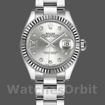 Women's Rolex Datejust-279174, 28mm, Stainless Steel, Silver Diamond Dial, Lady Silver