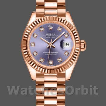 Women's Rolex Datejust-279175, 28mm, Aubergine Diamonds Dial, Fluted Bezel, Lady Aubergine