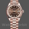 Womens Rolex Datejust-279175, 28mm, Chocolate Diamond Mark Dial, Fluted Bezel, Lady Chocolate Replica Watch Image