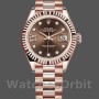 Women's Rolex Datejust-279175, 28mm, Chocolate Diamond Mark Dial, Fluted Bezel, Lady Chocolate