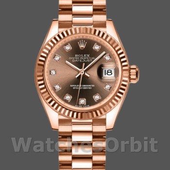 Women's Rolex Datejust-279175, 28mm, Chocolate, Diamonds Dial, Fluted Bezel, Lady Chocolate
