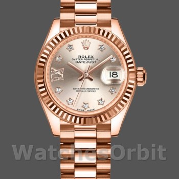 Women's Rolex Datejust-279175, 28mm, Sundust, Diamonds Dial, Fluted Bezel, Lady Sundust