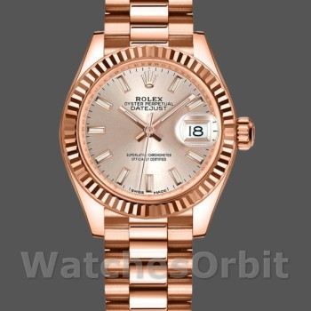 Women's Rolex Datejust-279175, 28mm, Sundust, Index Dial, Fluted Bezel, Lady Sundust