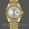 Womens Rolex Datejust 279178-28mm, Yellow Gold, Silver Diamond Dial, Lady Silver Replica Watch Image