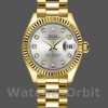 Womens Rolex Datejust-279178, 28mm, Yellow Gold, Silver Diamond Mark Dial, Fluted Bezel, Lady Silver Replica Watch Image