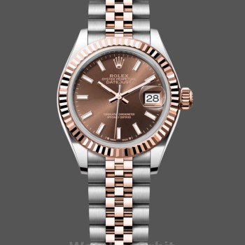 Women's Rolex Datejust 31-m278274‑0035, Stainless Steel & White Gold, Azzuro‑Blue Floral Motif Diamond Dial Blue