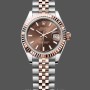 Women's Rolex Datejust 31-m278274‑0035, Stainless Steel & White Gold, Azzuro‑Blue Floral Motif Diamond Dial Blue