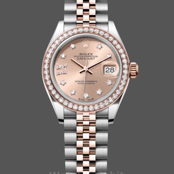Women's Rolex Datejust 28-m279381RBR, Oystersteel & Everose Gold, Women’s Rose Gold Dial
