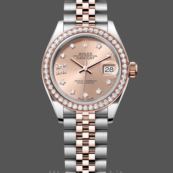 Womens Rolex Datejust 28-m279381RBR, Oystersteel & Everose Gold, Women’s Rose Gold Dial Replica Watch Image