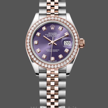 Women's Rolex Datejust 28-m279381rbr 0015, Rose Dial, Purple Gold, Lady’s Purple Dial