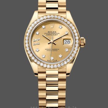 Women's Rolex Datejust 28mm 18K Yellow Gold Women's  - 279138RBR 0006 Champagne Dial