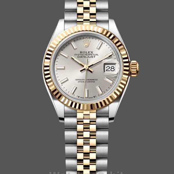 Womens Rolex Datejust-279173 0019, 28mm, Silver Index Dial, Fluted Bezel, Lady Silver Replica Watch Image