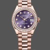 Womens Rolex Datejust 28-m279135rbr 0020, Everose Gold, Aubergine Diamond Dial, President, Women’s Purple Dial Replica Watch Image