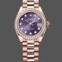 Women's Rolex Datejust 28-m279135rbr 0020, Everose Gold, Aubergine Diamond Dial, President, Women’s Purple Dial