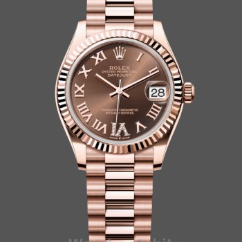 Women's Rolex Datejust 31-m278275 0025, Everose Gold, Chocolate Dial Chocolate Dial