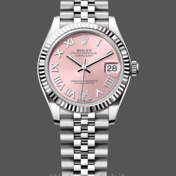 Unisex's Rolex Day Date 36-118139 0097, White Gold, Silver Dial, Blue Leather Strap Silver