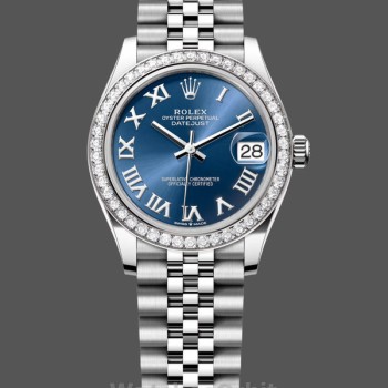 Women's Rolex Datejust 31mm Blue Roman Dial Stainless Steel & White Gold - M278384RBR 0037 Blue Dial