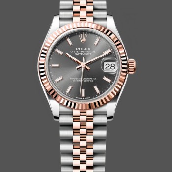 Women's Rolex Datejust 31-278271 0018, Two‑Tone, Fluted Slate Dial, Jubilee, Slate